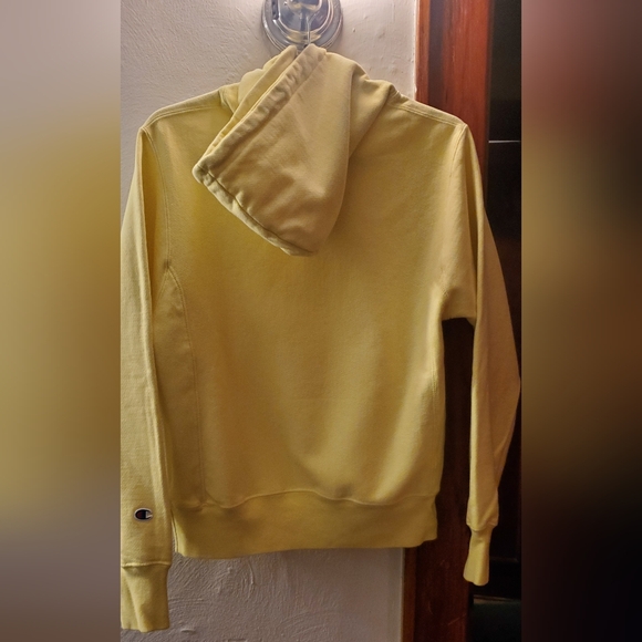 CHAMPION yellow hooded SWEATSHIRT size S - Picture 3 of 9